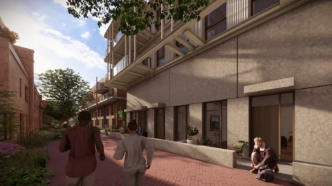 wissing 1131 fabriekskwartier 20230808 mr render maisonettes en straatje